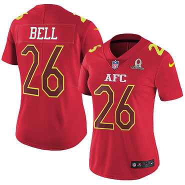 Nike Steelers #26 Le'Veon Bell Red Women's Stitched NFL Limited AFC 2017 Pro Bowl Jersey
