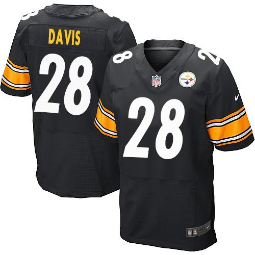 Nike Steelers #28 Sean Davis Black Team Color Men's Stitched NFL Elite Jersey Nike Steelers #28 Sean Davis Black Team Color Men's Stitched NFL Elite Jersey