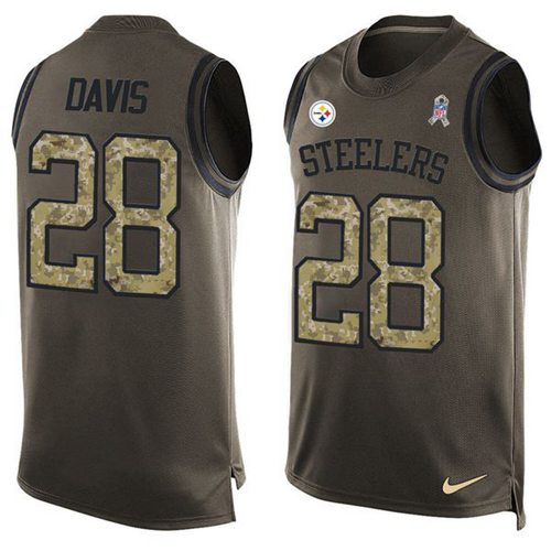 Nike Steelers #28 Sean Davis Green Men's Stitched NFL Limited Salute To Service Tank Top Jersey Nike Steelers #28 Sean Davis Green Men's Stitched NFL Limited Salute To Service Tank Top Jersey