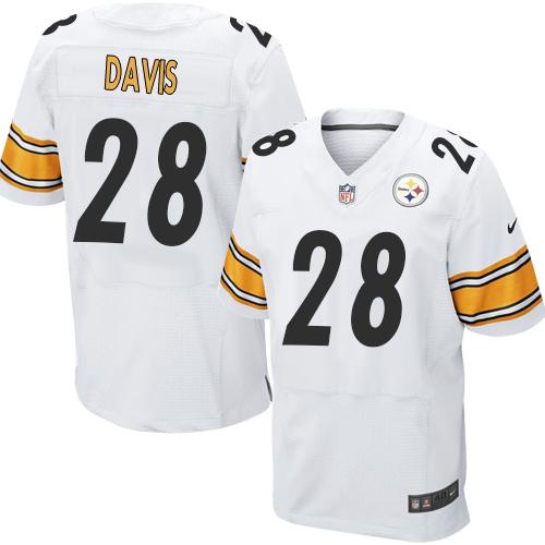Nike Steelers #28 Sean Davis White Men's Stitched NFL Elite Jersey Nike Steelers #28 Sean Davis White Men's Stitched NFL Elite Jersey