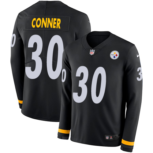 Nike Steelers #30 James Conner Black Team Color Men's Stitched NFL Limited Therma Long Sleeve Jersey Nike Steelers #30 James Conner Black Team Color Men's Stitched NFL Limited Therma Long Sleeve Jersey
