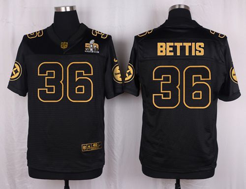 Nike Steelers #36 Jerome Bettis Black Men's Stitched NFL Elite Pro Line Gold Collection Jersey