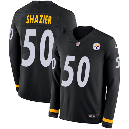 Nike Steelers #50 Ryan Shazier Black Team Color Men's Stitched NFL Limited Therma Long Sleeve Jersey Nike Steelers #50 Ryan Shazier Black Team Color Men's Stitched NFL Limited Therma Long Sleeve Jersey