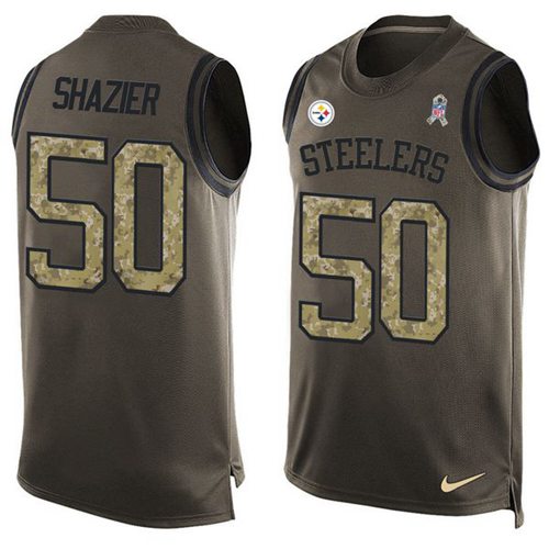 Nike Steelers #50 Ryan Shazier Green Men's Stitched NFL Limited Salute To Service Tank Top Jersey Nike Steelers #50 Ryan Shazier Green Men's Stitched NFL Limited Salute To Service Tank Top Jersey