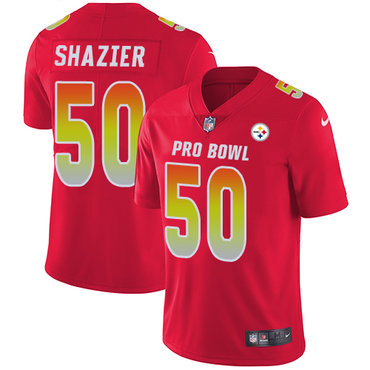 Nike Steelers #50 Ryan Shazier Red Women's Stitched NFL Limited AFC 2018 Pro Bowl Jersey