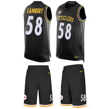 Nike Steelers #58 Jack Lambert Black Team Color Men's Stitched NFL Limited Tank Top Suit Jersey Nike Steelers #58 Jack Lambert Black Team Color Men's Stitched NFL Limited Tank Top Suit Jersey