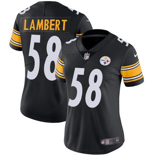 Nike Steelers #58 Jack Lambert Black Team Color Women's Stitched NFL Vapor Untouchable