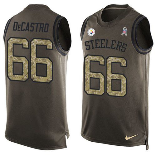 Nike Steelers #66 David DeCastro Green Men's Stitched NFL Limited Salute To Service Tank Top Jersey Nike Steelers #66 David DeCastro Green Men's Stitched NFL Limited Salute To Service Tank Top Jersey