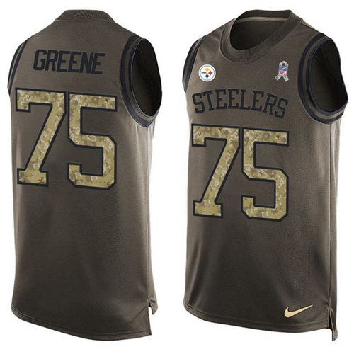 Nike Steelers #75 Joe Greene Green Men's Stitched NFL Limited Salute To Service Tank Top Jersey Nike Steelers #75 Joe Greene Green Men's Stitched NFL Limited Salute To Service Tank Top Jersey