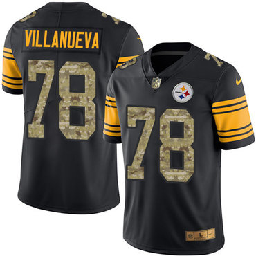 Nike Steelers #78 Alejandro Villanueva Black Camo Men's Stitched NFL Limited Rush Jersey