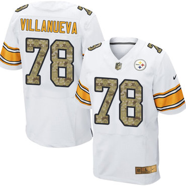 Nike Steelers #78 Alejandro Villanueva White Camo Men's Stitched NFL Elite Jersey