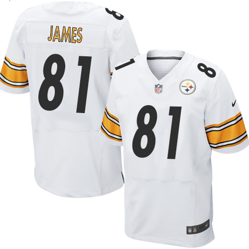 Nike Steelers #81 Jesse James White Men's Stitched NFL Elite Jersey