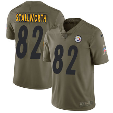 Nike Steelers #82 John Stallworth Olive Men's Stitched NFL Limited 2017 Salute to Service Jersey
