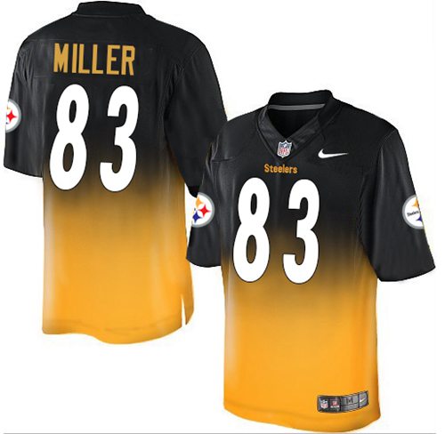 Nike Steelers #83 Heath Miller Black Gold Men's Stitched NFL Elite Fadeaway Fashion Jersey Nike Steelers #83 Heath Miller Black Gold Men's Stitched NFL Elite Fadeaway Fashion Jersey
