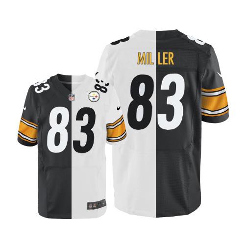 Nike Steelers #83 Heath Miller White Black Men's Stitched NFL Elite Split Jersey Nike Steelers #83 Heath Miller White Black Men's Stitched NFL Elite Split Jersey