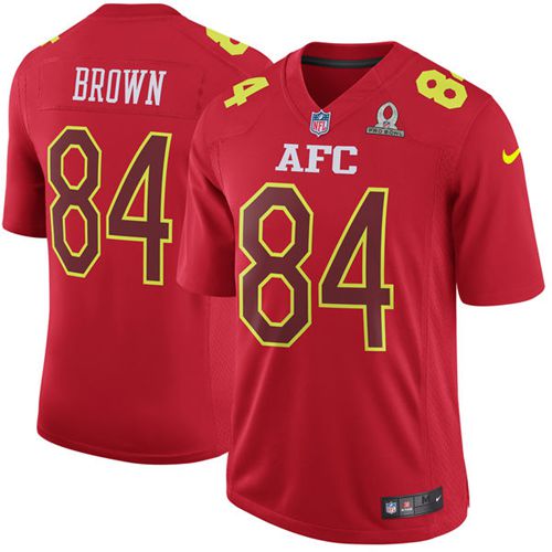 Nike Steelers #84 Antonio Brown Red Men's Stitched NFL Game AFC 2017 Pro Bowl Jersey Nike Steelers #84 Antonio Brown Red Men's Stitched NFL Game AFC 2017 Pro Bowl Jersey