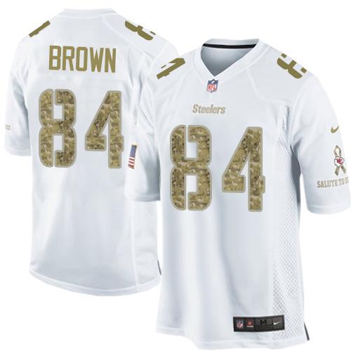 Nike Steelers #84 Antonio Brown White Men's Stitched NFL Limited Salute to Service Jersey Nike Steelers #84 Antonio Brown White Men's Stitched NFL Limited Salute to Service Jersey