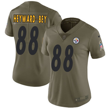 Nike Steelers #88 Darrius Heyward-Bey Olive Women's Stitched NFL Limited 2017 Salute to Service Jersey