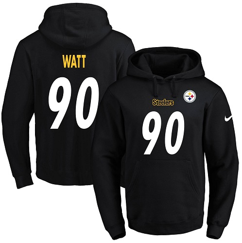 Nike Steelers #90 T. J. Watt Black Name & Number Pullover NFL Hoodie Nike Steelers #90 T. J. Watt Black Name & Number Pullover NFL Hoodie
