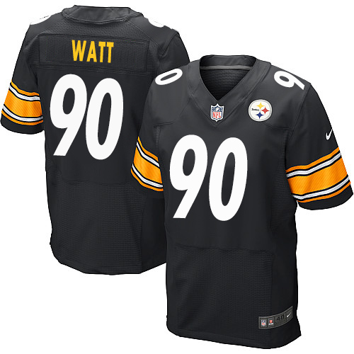 Nike Steelers #90 T. J. Watt Black Team Color Men's Stitched NFL Elite Jersey