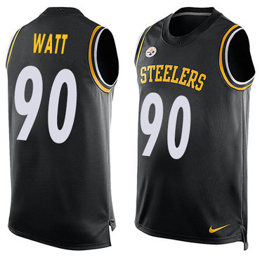 Nike Steelers #90 T. J. Watt Black Team Color Men's Stitched NFL Limited Tank Top Jersey Nike Steelers #90 T. J. Watt Black Team Color Men's Stitched NFL Limited Tank Top Jersey