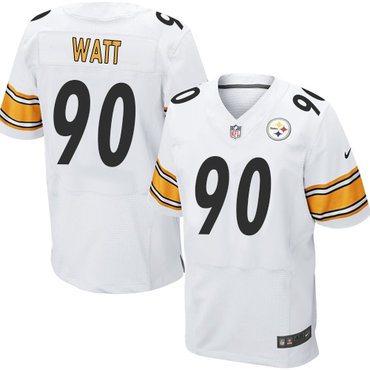 Nike Steelers #90 T. J. Watt White Men's Stitched NFL Elite Jersey