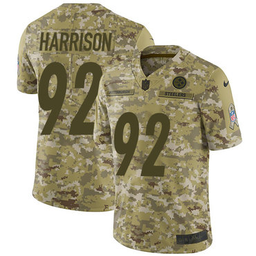 Nike Steelers #92 James Harrison Camo Youth Stitched NFL Limited 2018 Salute to Service Jersey