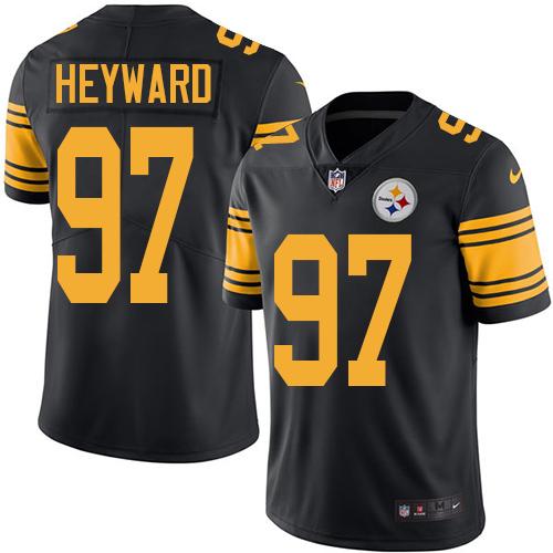 Nike Steelers #97 Cameron Heyward Black Stitched NFL Limited Rush Jersey