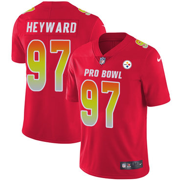 Nike Steelers #97 Cameron Heyward Red Men's Stitched NFL Limited AFC 2018 Pro Bowl Jersey$149.99$22.50