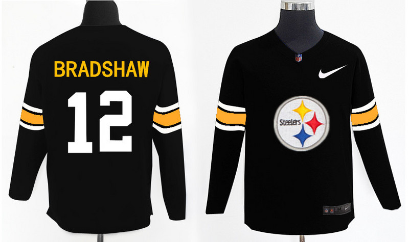 Nike Steelers 12 Terry Bradshaw Black Knit Sweater Nike Steelers 12 Terry Bradshaw Black Knit Sweater