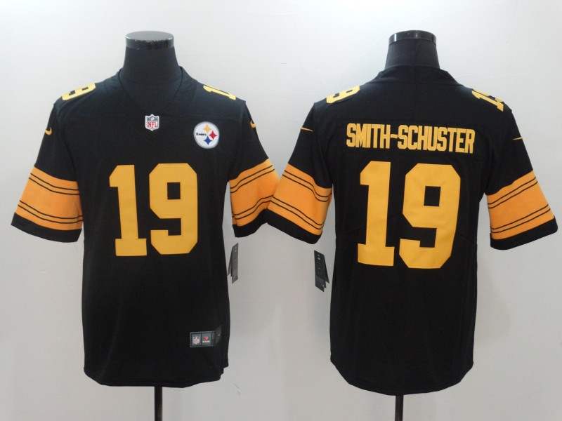 Nike Steelers 19 JuJu Smith-Schuster Black Color Rush Limited Jersey