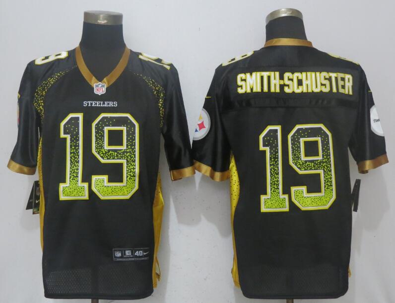 Nike Steelers 19 JuJu Smith-Schuster Black Drift Fashion Elite Jersey Nike Steelers 19 JuJu Smith-Schuster Black Drift Fashion Elite Jersey