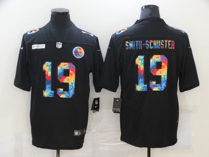 Nike Steelers 19 JuJu Smith Schuster Black Vapor Untouchable Rainbow Limited Jersey Nike Steelers 19 JuJu Smith Schuster Black Vapor Untouchable Rainbow Limited Jersey