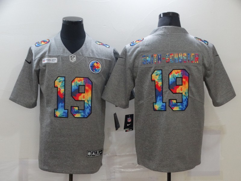 Nike Steelers 19 JuJu Smith-Schuster Gray Vapor Untouchable Rainbow Limited Jersey Nike Steelers 19 JuJu Smith-Schuster Gray Vapor Untouchable Rainbow Limited Jersey