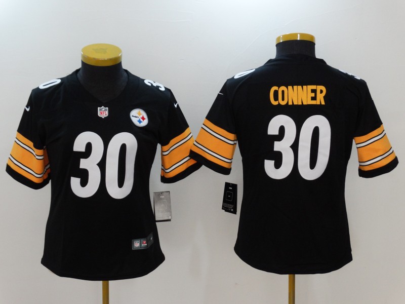 Nike Steelers 30 James Conner Black Women Vapor Untouchable Limited Player Jersey