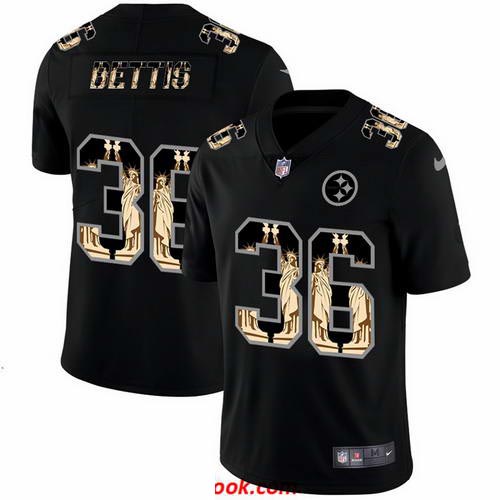 Nike Steelers 36 Jerome Bettis Black Statue Of Liberty Limited Jersey