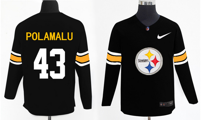 Nike Steelers 43 Troy Polamalu Black Knit Sweater Nike Steelers 43 Troy Polamalu Black Knit Sweater