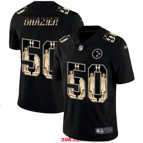 Nike Steelers 50 Ryan Shazier Black Statue Of Liberty Limited Jersey