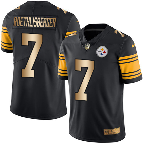 Nike Steelers 7 Ben Roethlisberger Black Gold Color Rush Limited Jersey Nike Steelers 7 Ben Roethlisberger Black Gold Color Rush Limited Jersey