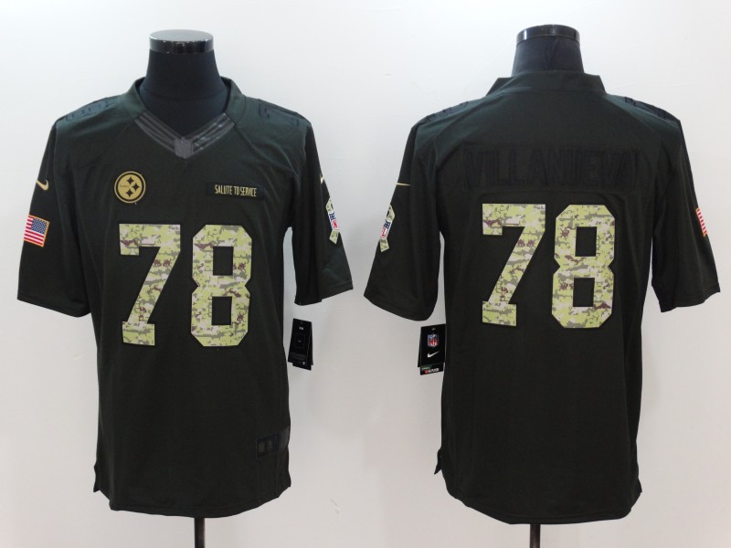Nike Steelers 78 Alejandro Villanueva Anthracite Salute To Service Limited Jersey