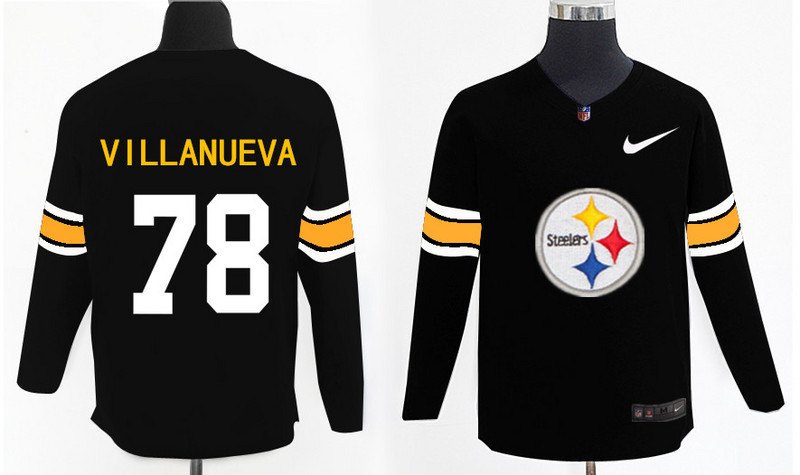 Nike Steelers 78 Alejandro Villanueva Black Knit Sweater