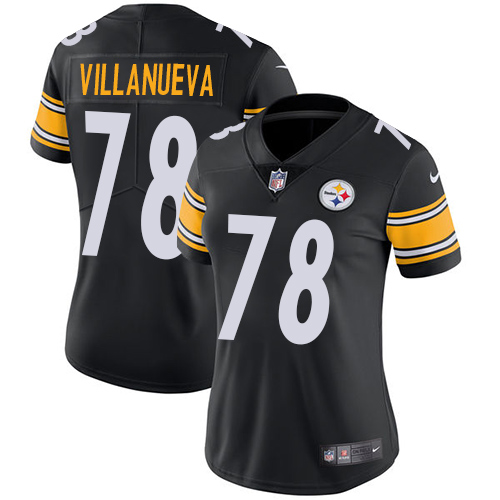 Nike Steelers 78 Alejandro Villanueva Black Women Vapor Untouchable Player Limited Jersey