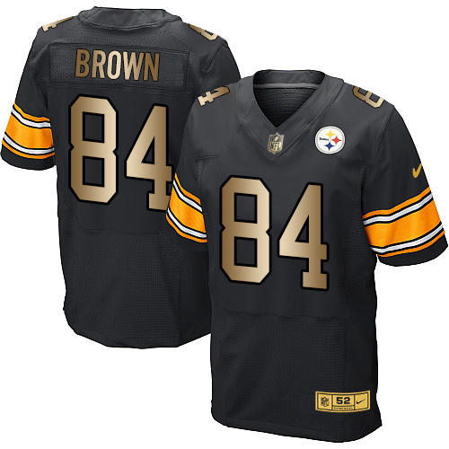 Nike Steelers 84 Antonio Brown Black Gold Elite Jersey Nike Steelers 84 Antonio Brown Black Gold Elite Jersey