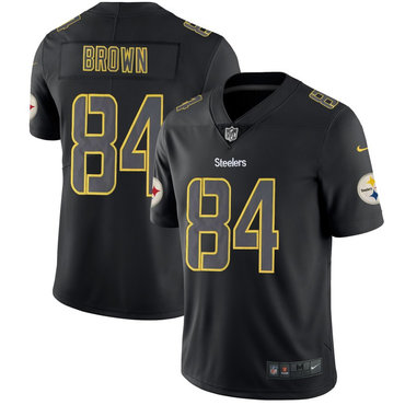 Nike Steelers 84 Antonio Brown Black Vapor Impact Limited Jersey