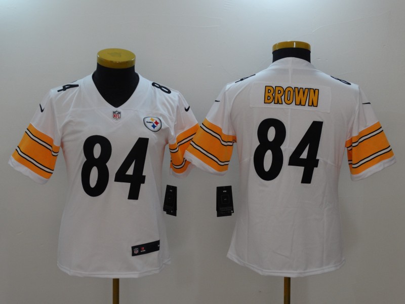 Nike Steelers 84 Antonio Brown Black White Women Vapor Untouchable Player Limited Jersey