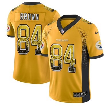 Nike Steelers 84 Antonio Brown Gold Drift Fashion Limited Jersey Nike Steelers 84 Antonio Brown Gold Drift Fashion Limited Jersey