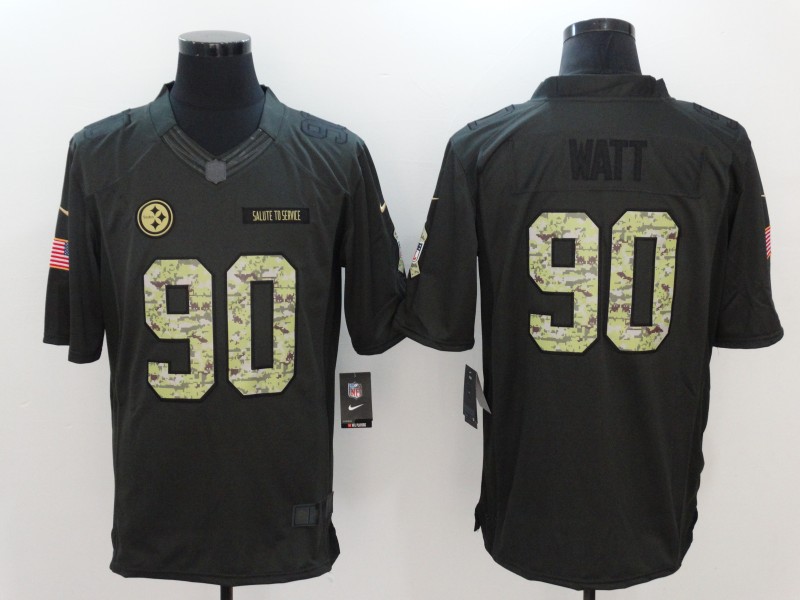 Nike Steelers 90 T.J. Watt Anthracite Salute To Service Limited Jersey