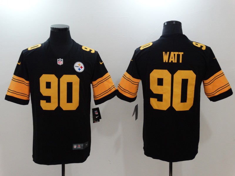Nike Steelers 90 T.J. Watt Black Color Rush Limited Jersey