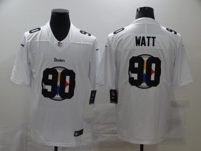 Nike Steelers 90 T.J. Watt White Shadow Logo Limited Jersey Nike Steelers 90 T.J. Watt White Shadow Logo Limited Jersey