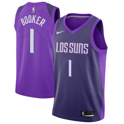 Nike Suns #1 Devin Booker Purple NBA Swingman City Edition Jersey